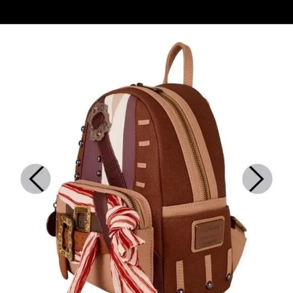 Loungefly Pirates of the Caribbean Backpack - Brown and Red - Picture 3 of 6